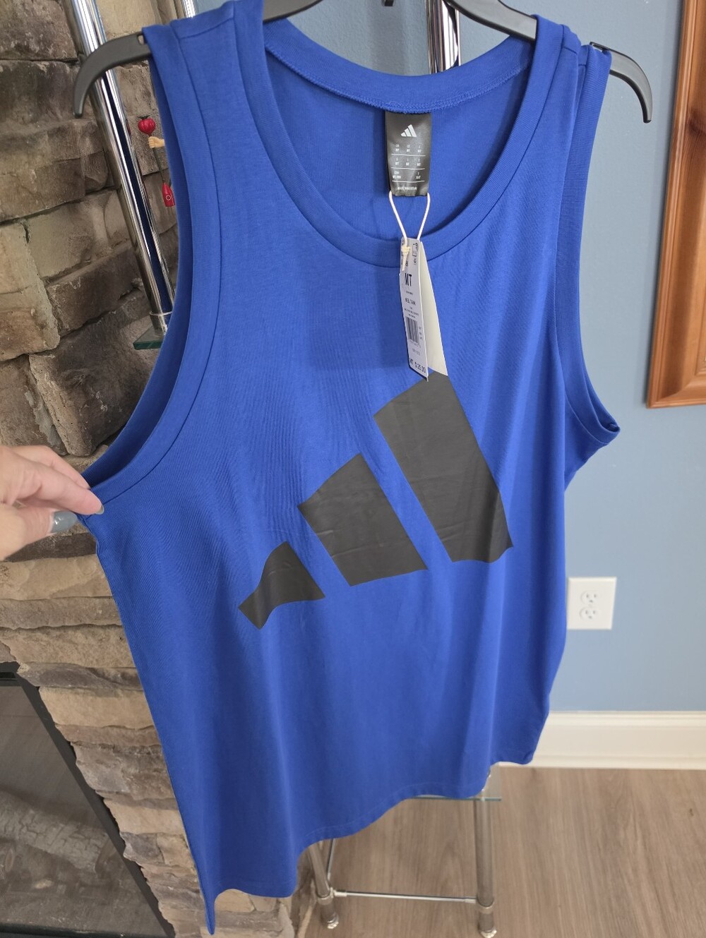 Adidas Royal Blue Sleeveless Tank with Black Logo
